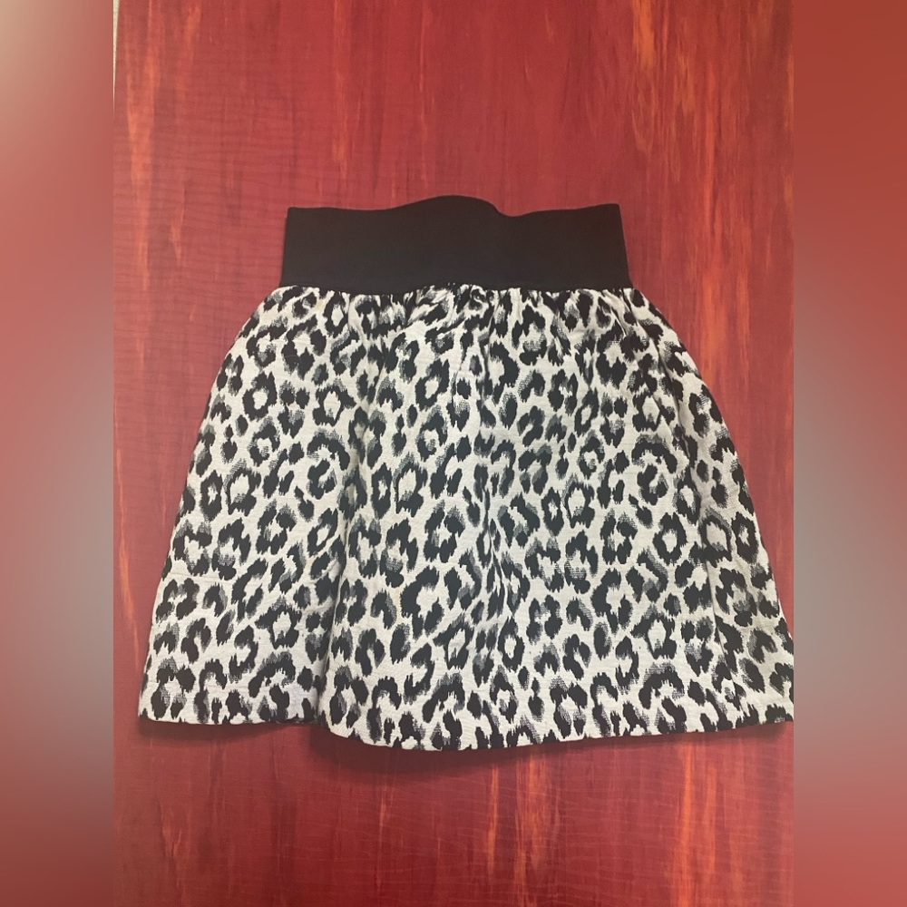 Aqua Snow Leopard Mini Skirt S